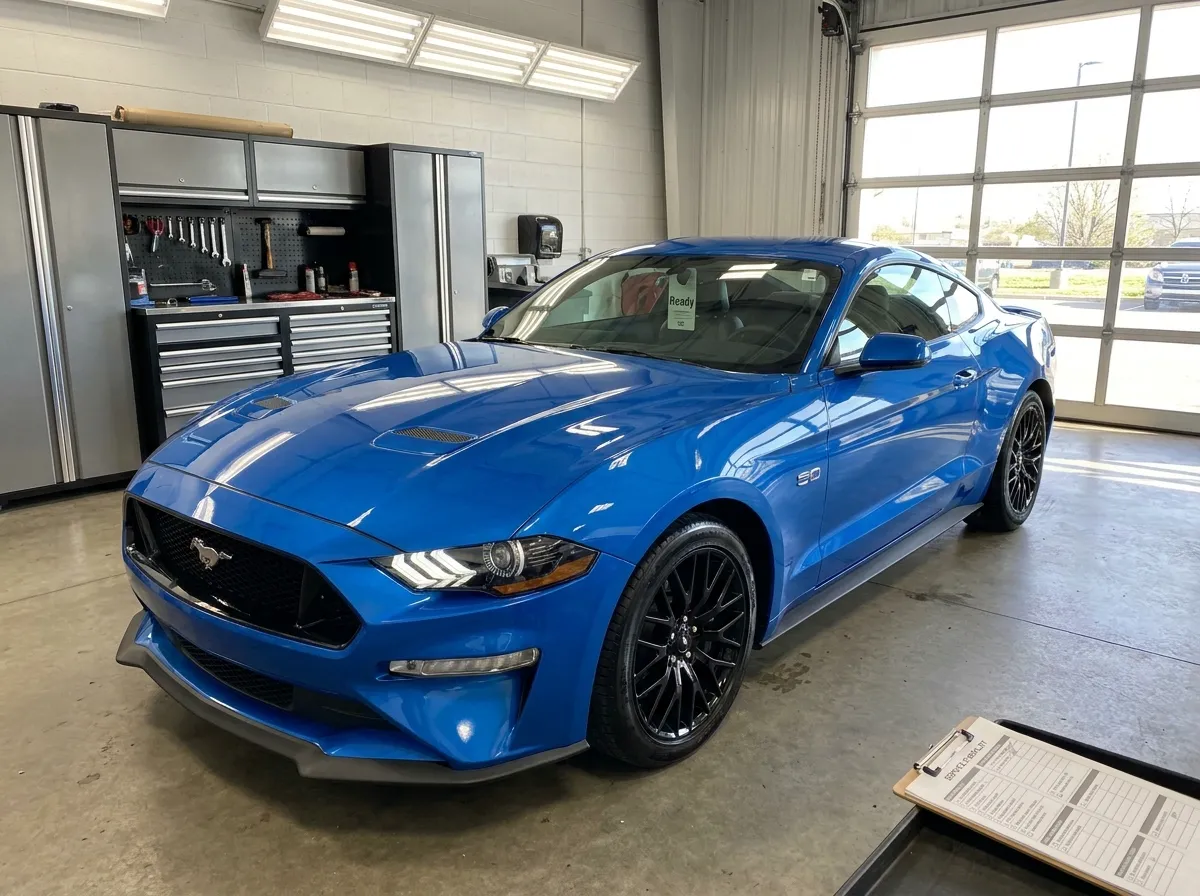 Ford Mustang in the workshop